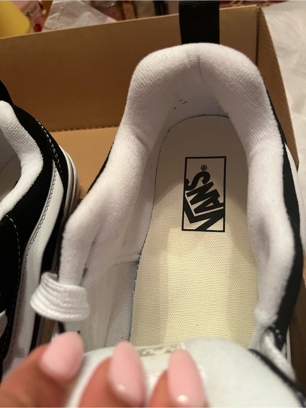 Vans Black and White Knu Skool Women's Sneakers - Picture 4 of 6
